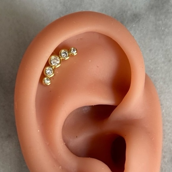 Modest Lu Jewelry - Gold Crystal Arch Cartilage Earring Brand New